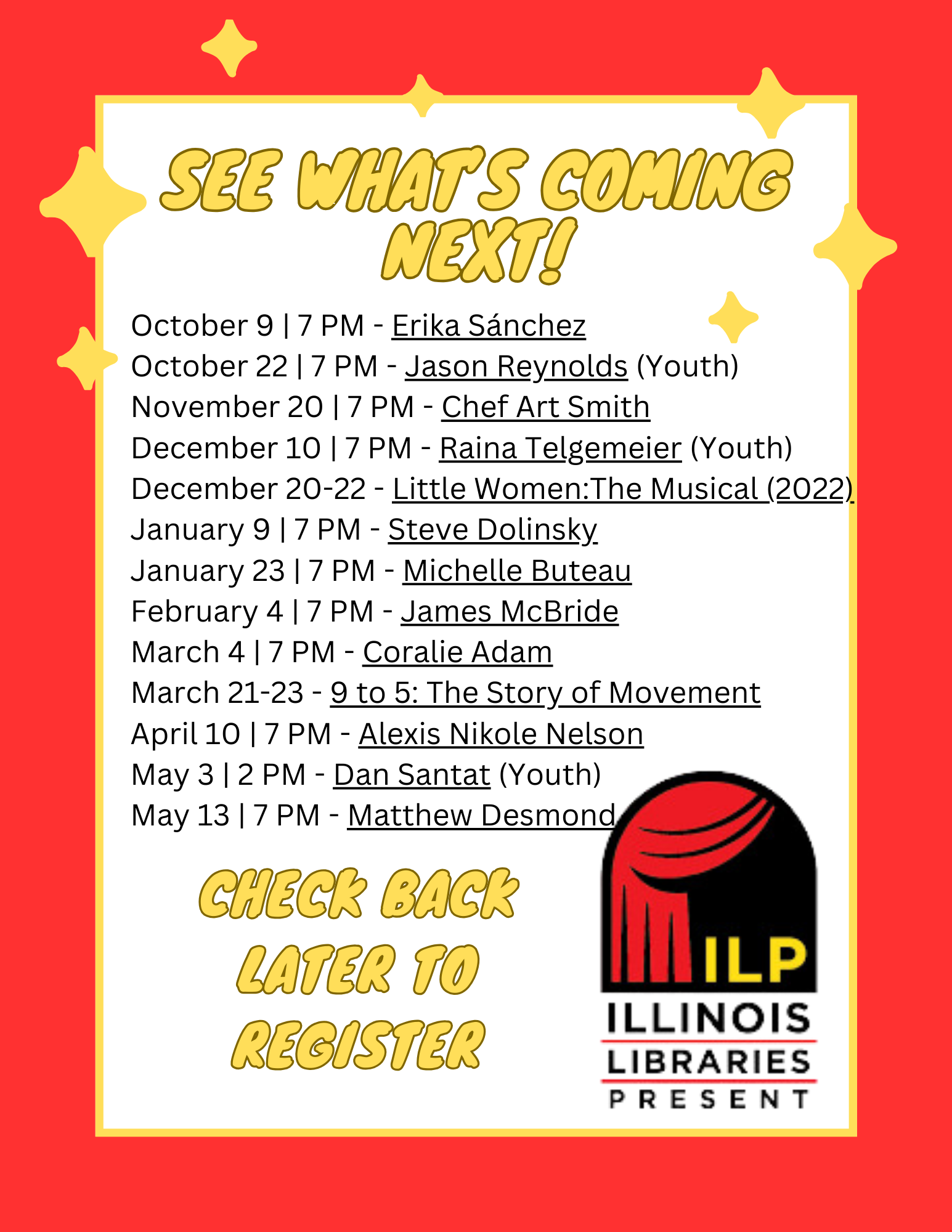 ILP Upcoming Programs 202425 Flyer 1